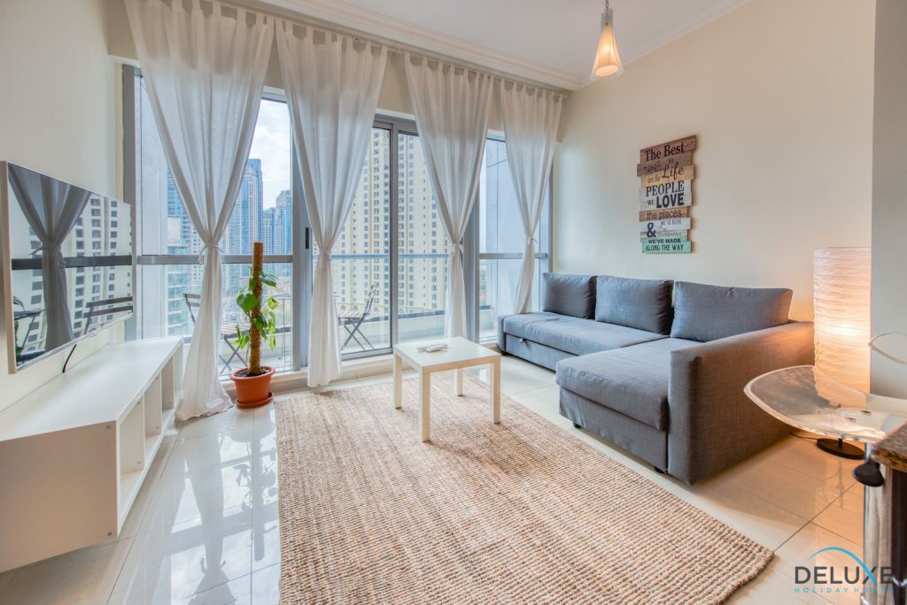 Апартаменты 1BR с видом на канал Марины рядом с пляжем JBR, Bay Central West