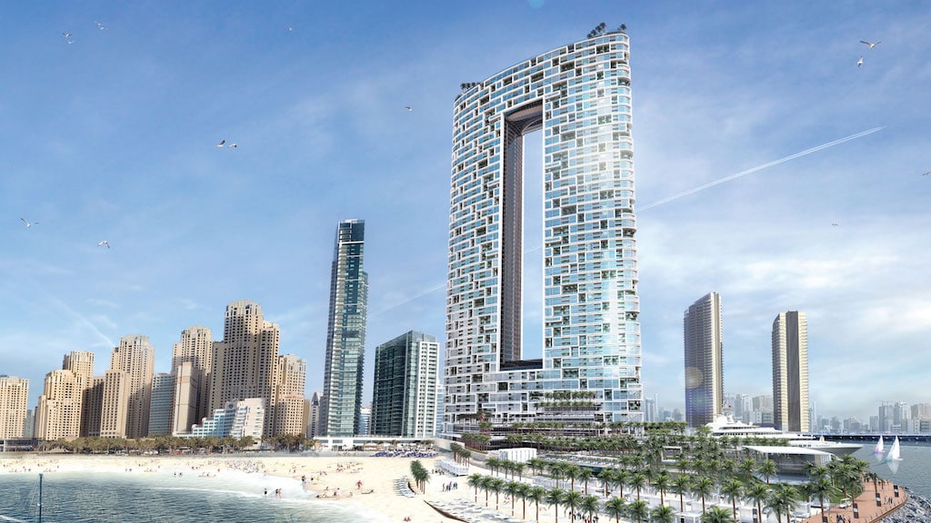 фотография башни jumeirah gate tower, расположенной в комплексе Jumeirah Beach Residence  