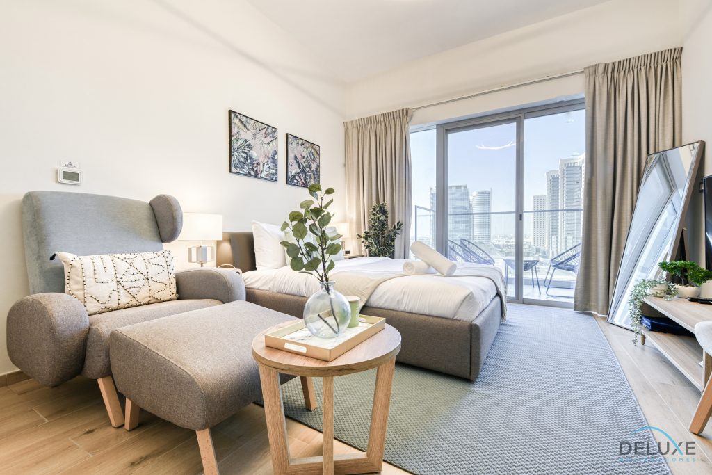 Студия Calm в Azizi Aura Residences