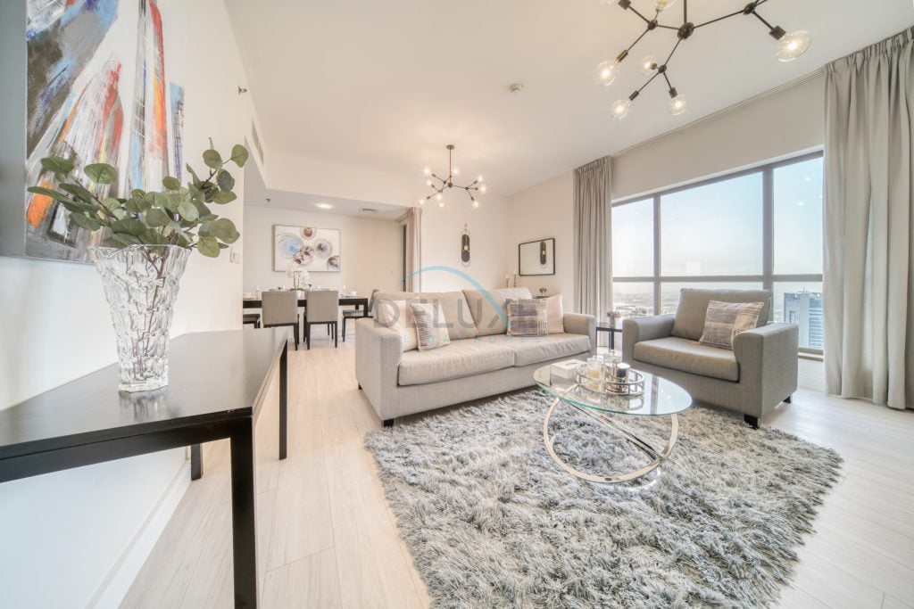 High Floor 2BR With a View of the Dubai Marina Canal Steps Away From the Beach , Shams 1