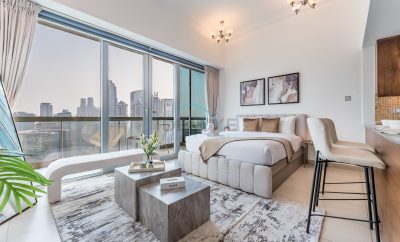Partial Canal & City Views Studio on a High-Level Floor, Close to Dubai Opera, Burj Park & Dubai Mall, 8 BLVD Walk