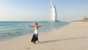 dubai high season tourist by the beach