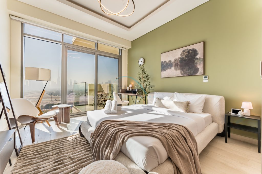 Sleek Modern Studio with Direct view of Dubai Skyline – Farhad Azizi Residence, Al Jaddaf