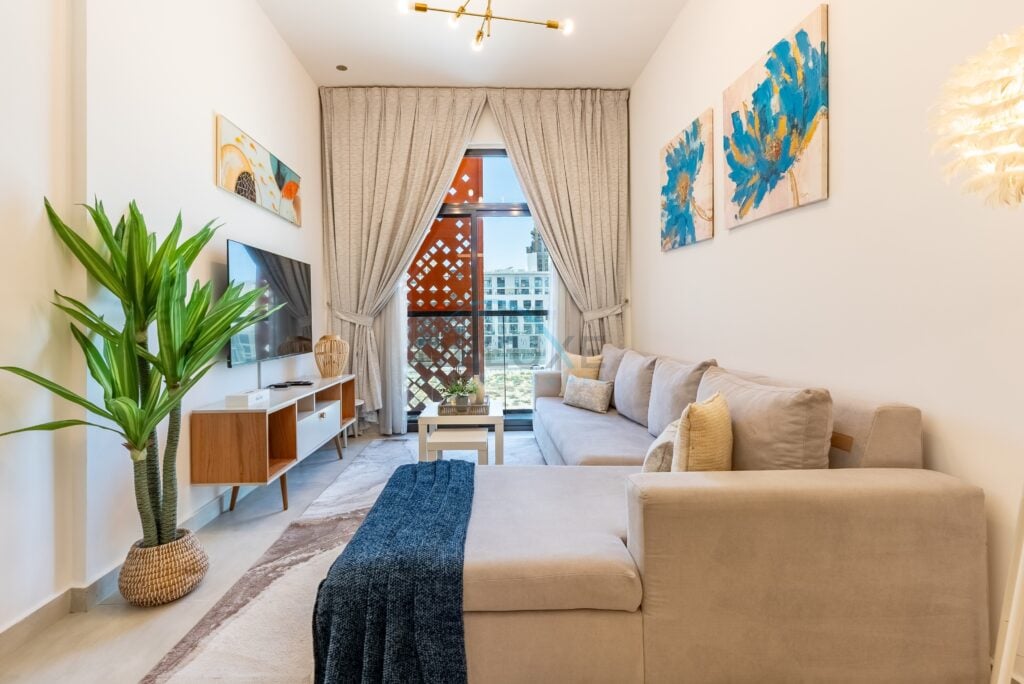 Bright 1BR with Community View, Just Next to the Park and a Short Walk to the Bus Stop, Binghatti Mirage
