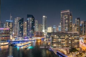 Dubai marina at night
