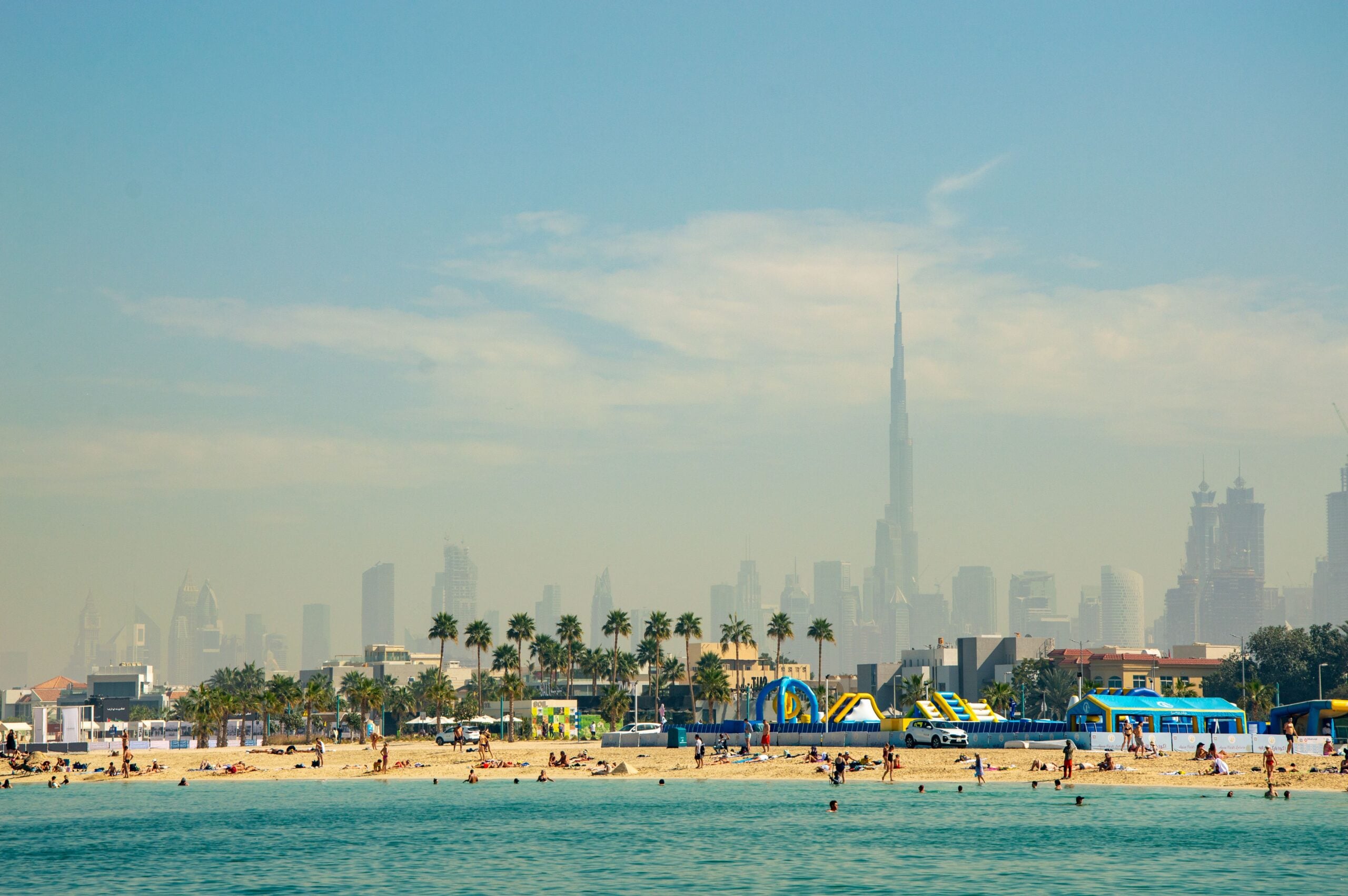 beach view with dubai skyline