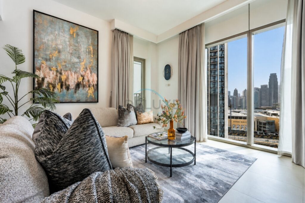 High-Floor 2BR with Balcony Framing Stunning Burj Khalifa Views, Near Dubai Mall, Downtown Views II Tower 3