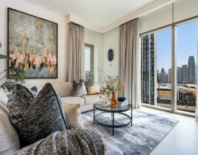 High-Floor 2BR with Balcony Framing Stunning Burj Khalifa Views, Near Dubai Mall, Downtown Views II Tower 3