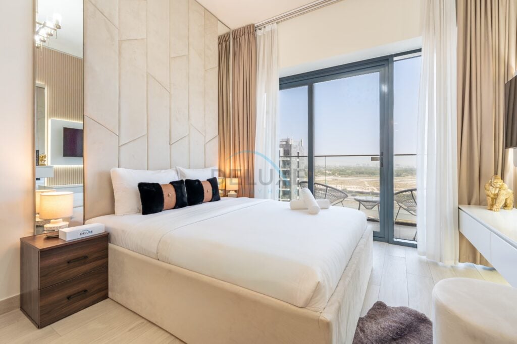 Stylish Studio Retreat with Balcony Overlooking Serene Community Views Near Meydan Racecourse, Azizi Riviera 44