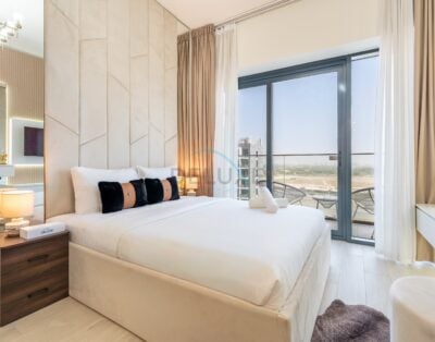 Stylish Studio Retreat with Balcony Overlooking Serene Community Views Near Meydan Racecourse, Azizi Riviera 44